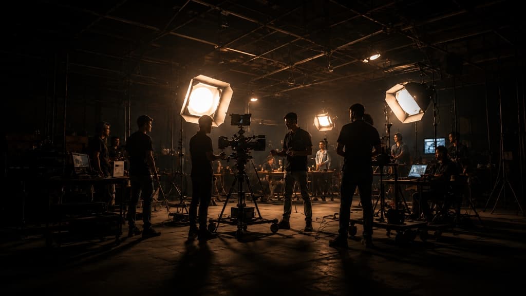 Cinematic stage studio backdrop